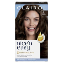 Clairol Nice'n Easy Creme Permanent Hair Dye 4 Dark Brown - Natural-Looking 3-Tone Blend, Oil-Infused, Gentle, Lasts Up to 28 Washes
