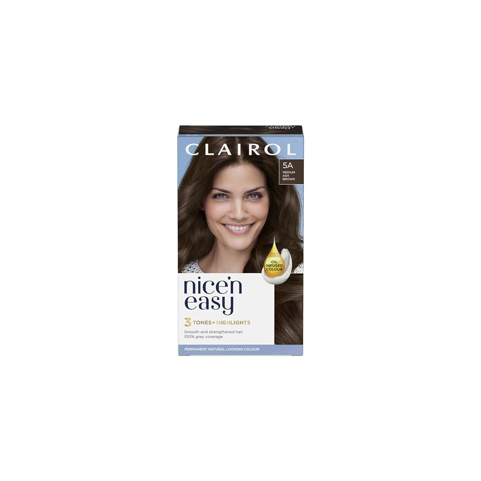 Clairol Nice'n Easy CrÃme, Natural Looking Oil Infused Permanent Hair Dye, 5A Medium Ash Brown