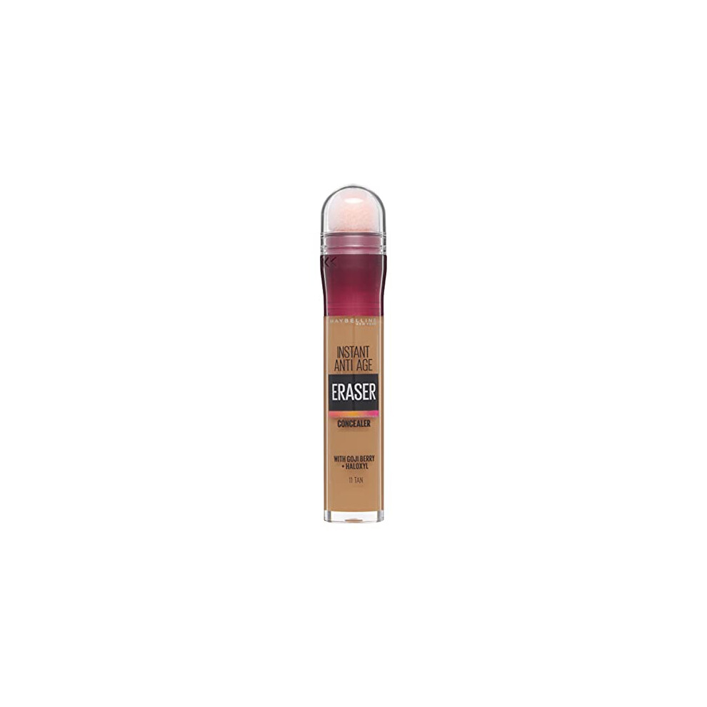 Maybelline Instant Anti Age Eraser Eye Concealer, Dark Circles and Blemish Concealer, Ultra Blendable Formula, 11 Tan