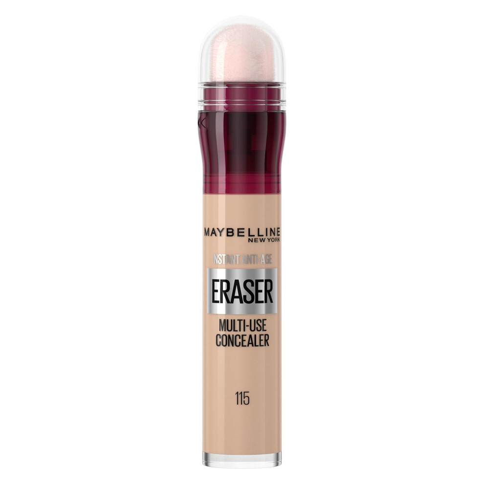 Maybelline Instant Anti Age Eraser Eye Concealer, Dark Circles And Blemish Concealer, Ultra Blendable Formula, 115 Warm Light