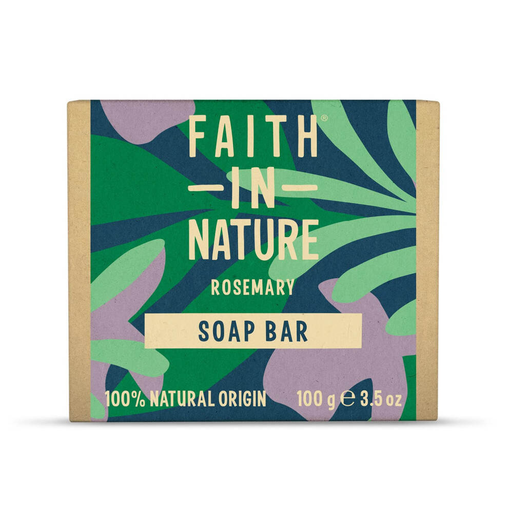 Faith In Nature Natural Rosemary Hand Soap Bar, Balancing, Vegan & Cruelty Free, No Sls Or Parabens, 100G