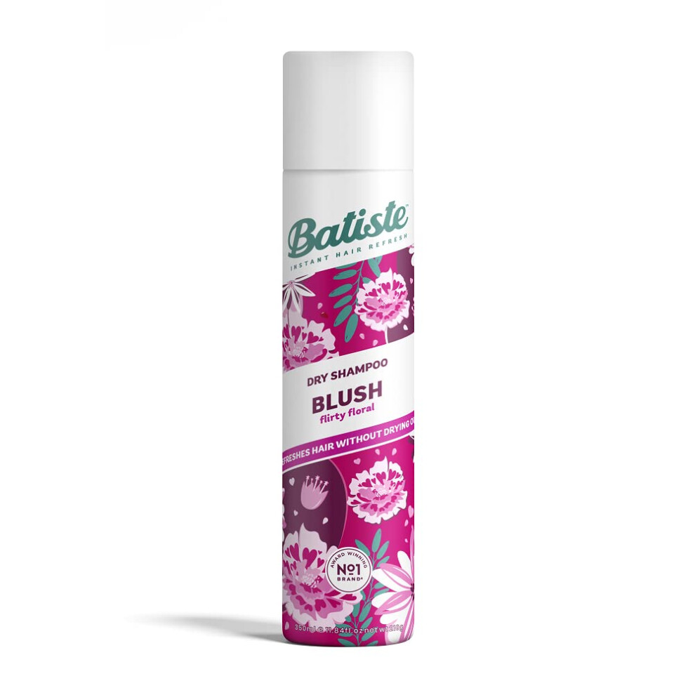 Batiste Dry Shampoo in Blush 350ml, Floral & flirty Fragrance, No Rinse Spray to Refresh Hair in Between Washes