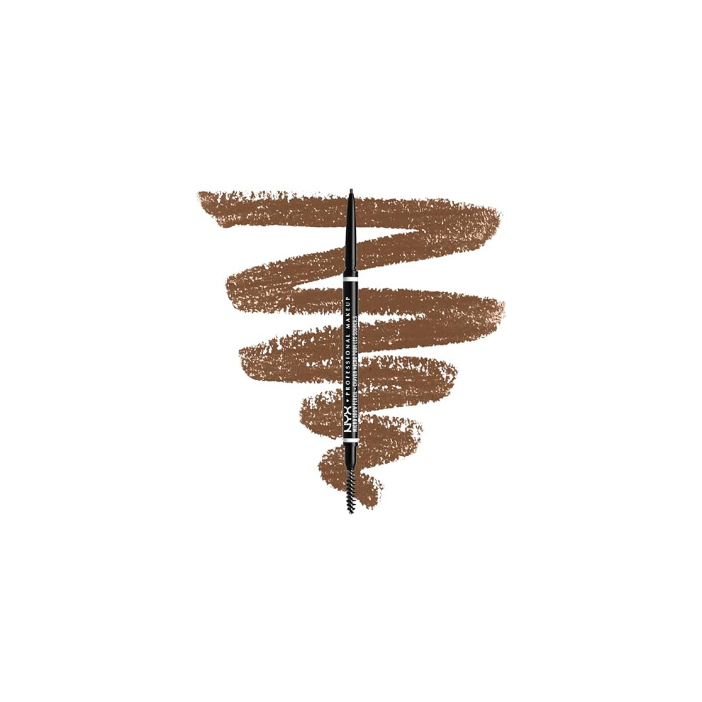 NYX Professional Makeup Micro Brow Pencil, Dual Ended With Mechanical Brow Pencil And Spoolie Brush, Vegan Formula, Shade: Ash Brown