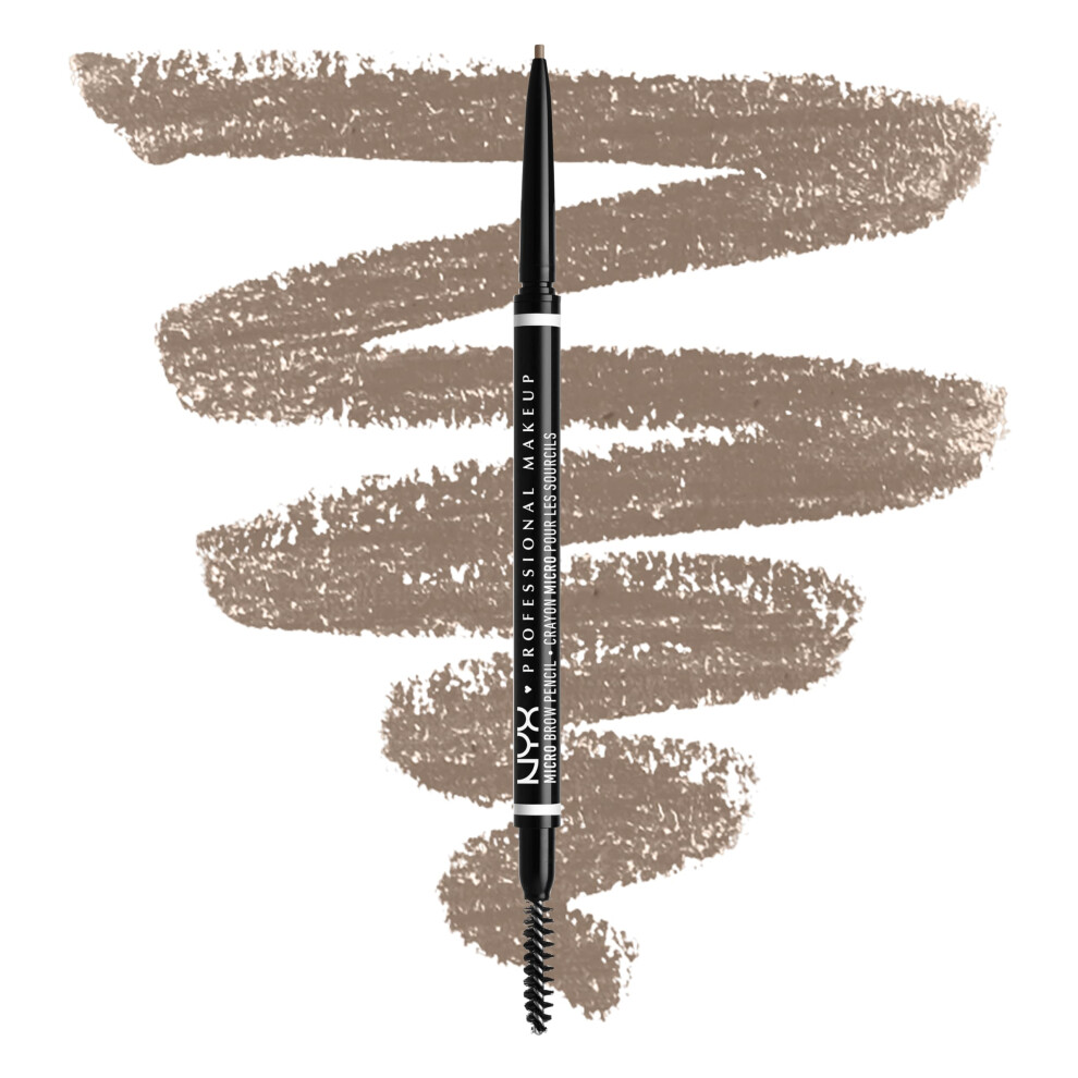 NYX Professional Makeup Micro Brow Pencil, Dual Ended Design, With Mechanical Brow Pencil And Spoolie Brush, Vegan Formula, Shade: Ash Blonde