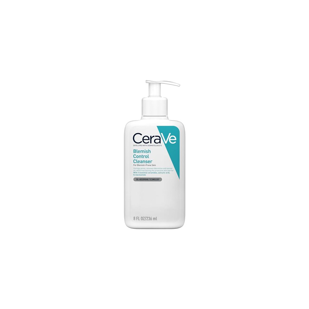 CeraVe Blemish Control Face Cleanser with 2% Salicylic Acid & Niacinamide for Blemish-Prone Skin 236ml , Unscented