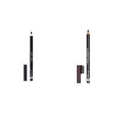 Rimmel London Soft Kohl Smudge-proof Eyeliner Pencil, Jet black, 1.2 g & London Professional Eyebrow Pencil, Dark Brown, 1.4g