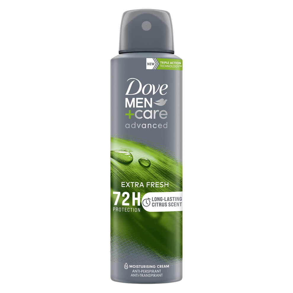 Dove Men+Care Advanced Extra Fresh Antiperspirant Aerosol deodorant for men with 1/4 moisturising cream for 72h sweat and odour protection 6x 150 ml