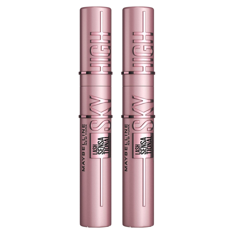 Maybelline New York Black Mascara for Extremely Long Eyelashes Lash Sensational Sky High Mascara, Black, Duo Bundle