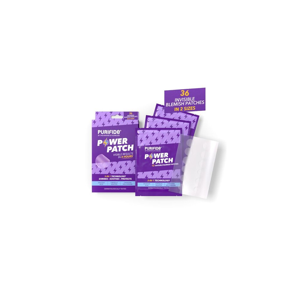 Purifide by Acnecide Power Pimple Patches, 36 Invisible Spot Patches with Salicylic Acid, Spot Treatment for All Skin Types