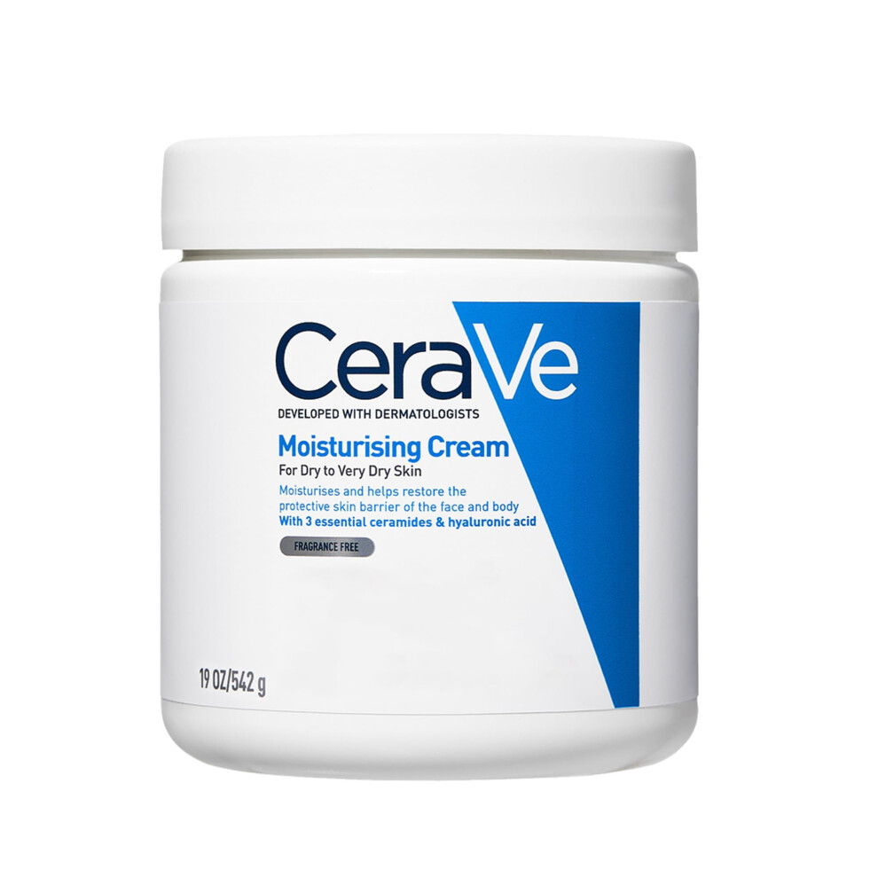 CeraVe Moisturising Cream, Face & Body, With 3 essential ceramides & hyaluronic acid, For dry to very dry skin, 542 g/19 oz