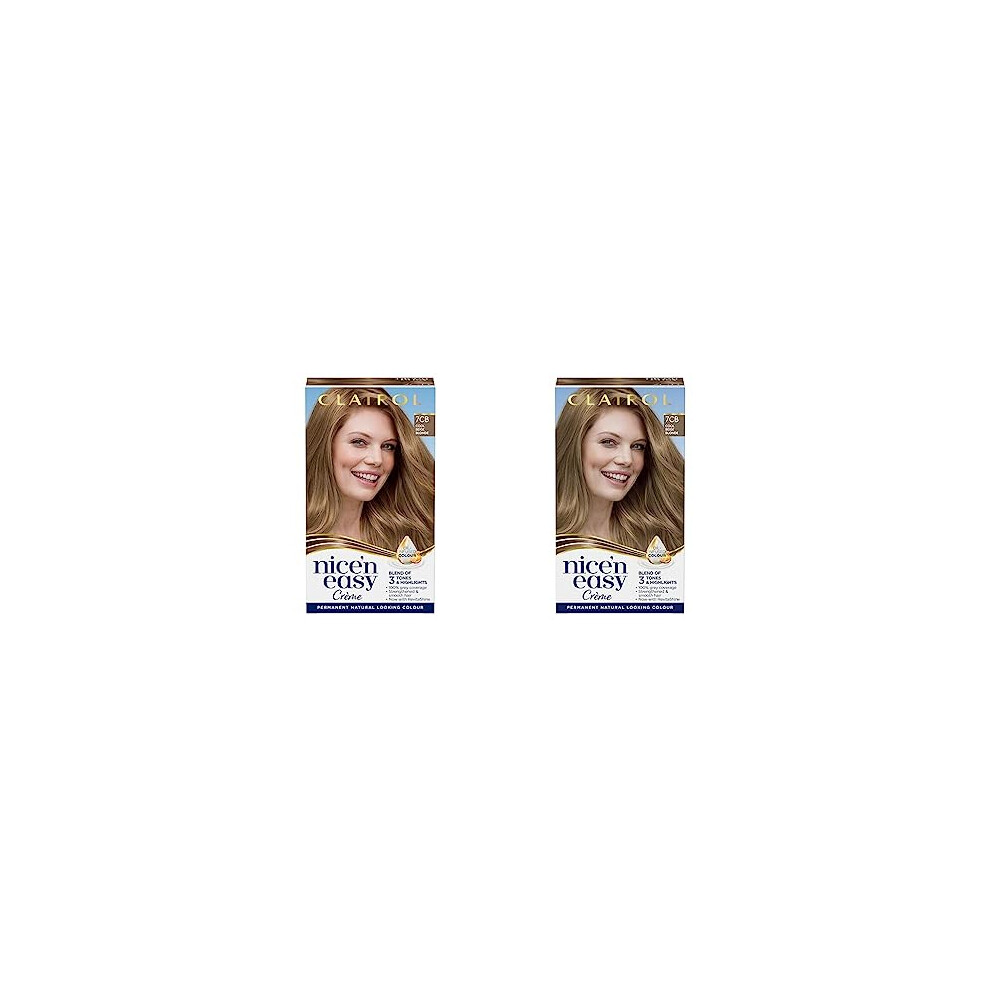 Clairol Nice'n Easy CrÃme, Natural Looking Oil Infused Permanent Hair Dye, 7CB Dark Champagne Blonde (Pack of 2)