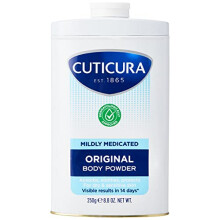 CUTICURA Mildly Medicated Talcum Body Powder 250g, Many Uses Personal Hygiene, Sweat control, Chafing & Friction Prevention, Itching relief