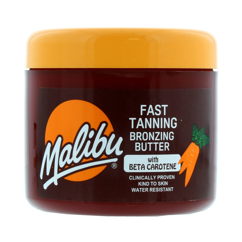 Malibu Sun Bronzing Fast Tanning Body Butter with Beta Carotene, Tropical Coconut Fragrance, 300ml