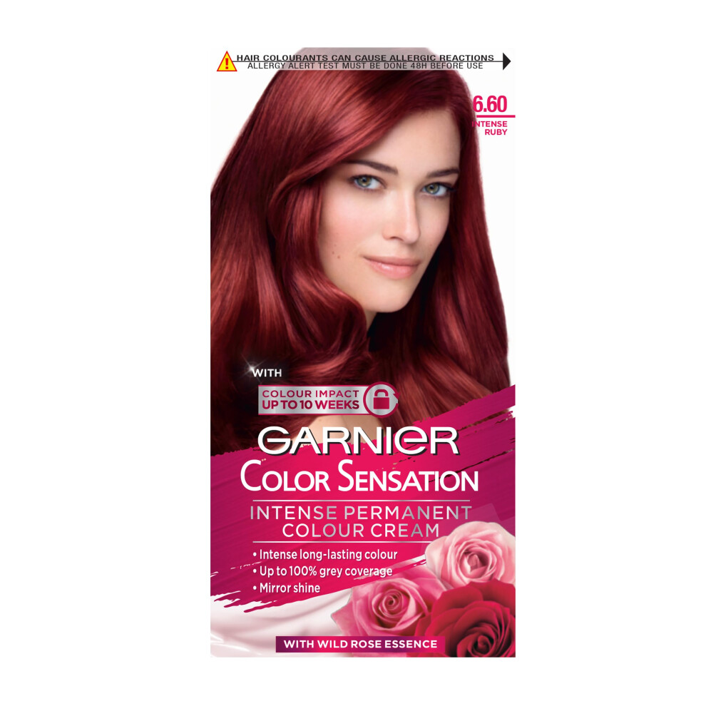 Garnier Color Sensation Red Hair Dye Permanent 6.60 Intense Ruby Red