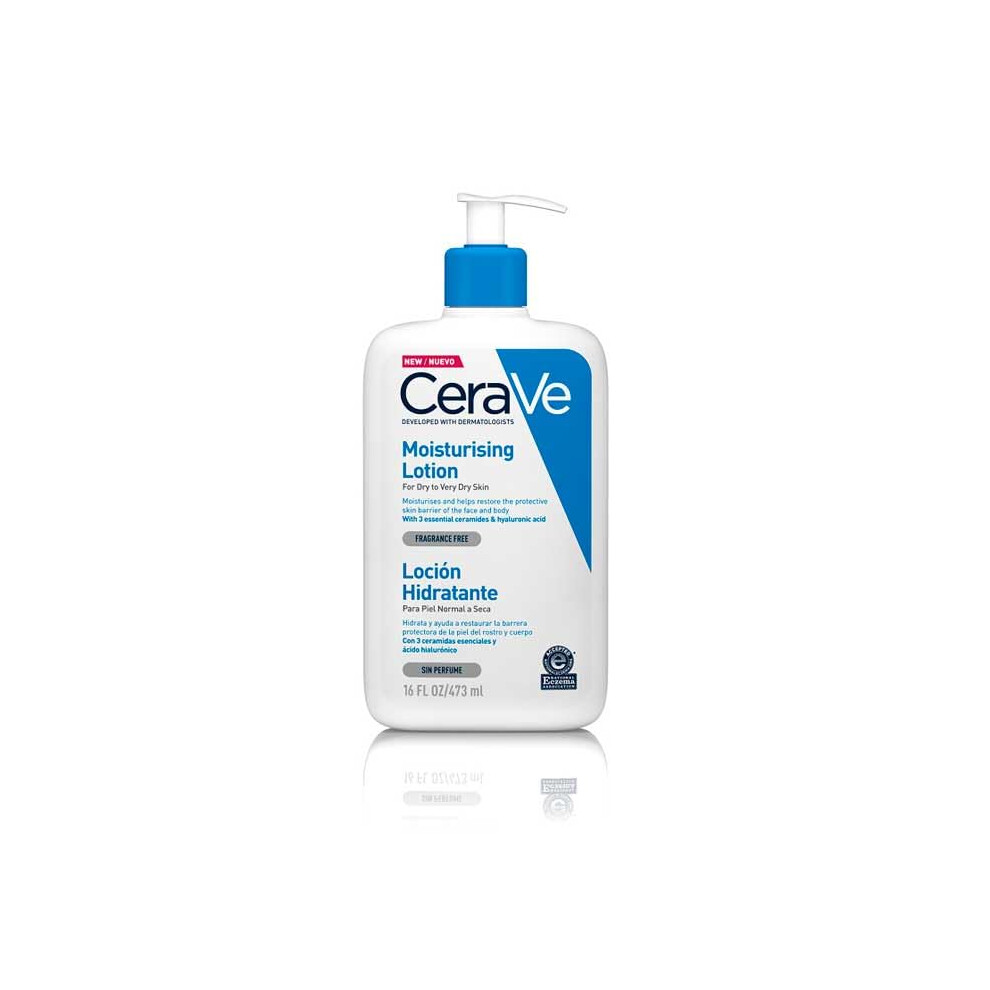 CeraVe Moisturising Lotion for Dry to Very Dry Skin 473 ml with Hyaluronic Acid and 3 Essential Ceramides