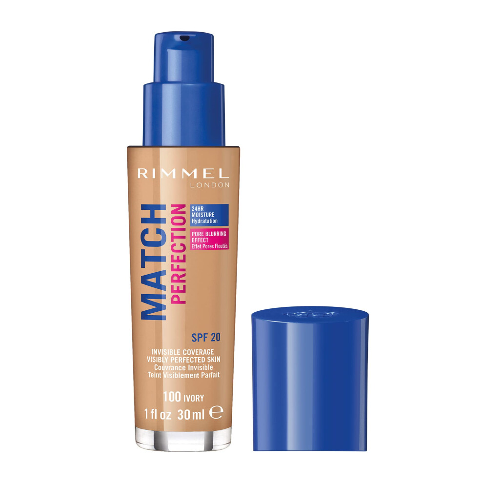 Rimmel Match Perfection Foundation SPF20, 100 Ivory, 30ml