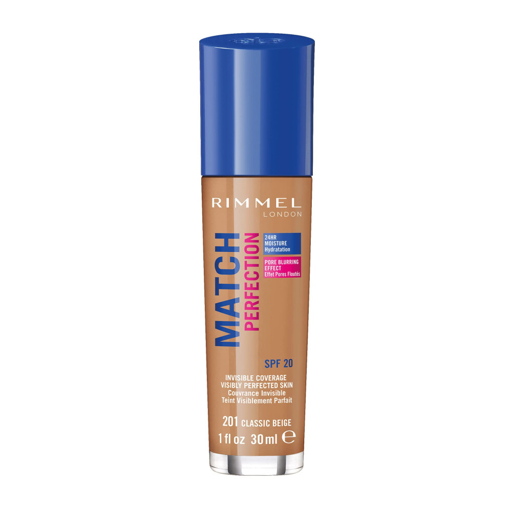 Rimmel Match Perfection Liquid Foundation, 201 Classic Beige, 30ml