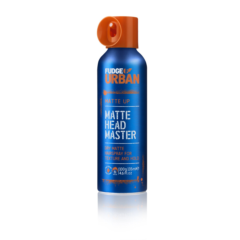 Fudge Urban Matte Headmaster Hairspray for Men, Strong Hold, Texturizing with Matte Finish, Hair Spray for Men, 135 ml