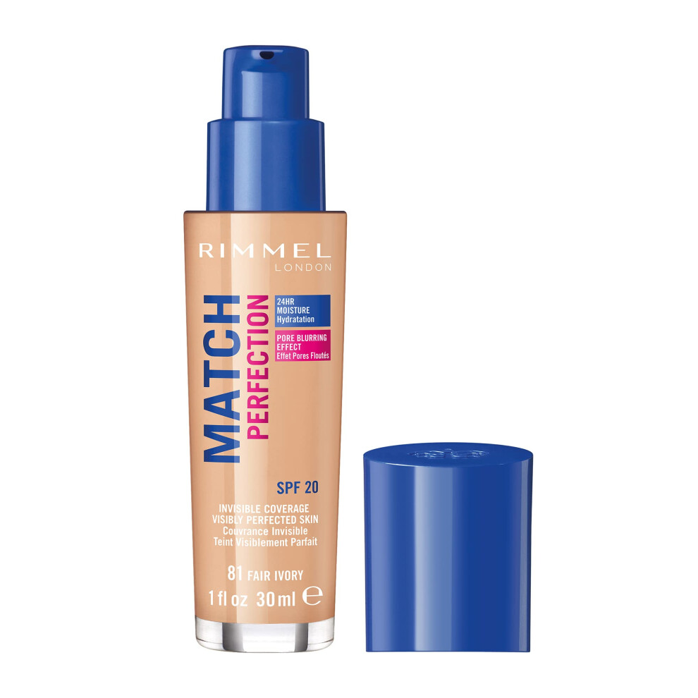 Photos - Foundation & Concealer Rimmel Match Perfection Liquid Foundation, 081 Fair Ivory, 30ml 