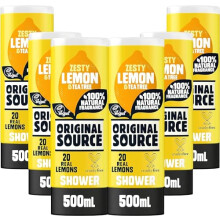 Original Source Lemon & Tea Tree Shower Gel, 100 Percent Natural Fragrance, Vegan, Cruelty Free, Paraben Free, Bulk Buy, Pack of 6 x 500 ml