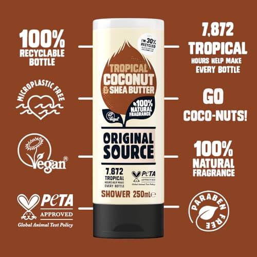 Original Source Original Source Coconut & Shea Butter Shower Gel, 6x250ml 1