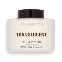 Revolution Beauty London, Loose Baking Powder, Prolongs Makeup Wear, Setting Translucent, For All Skin tones, 32g
