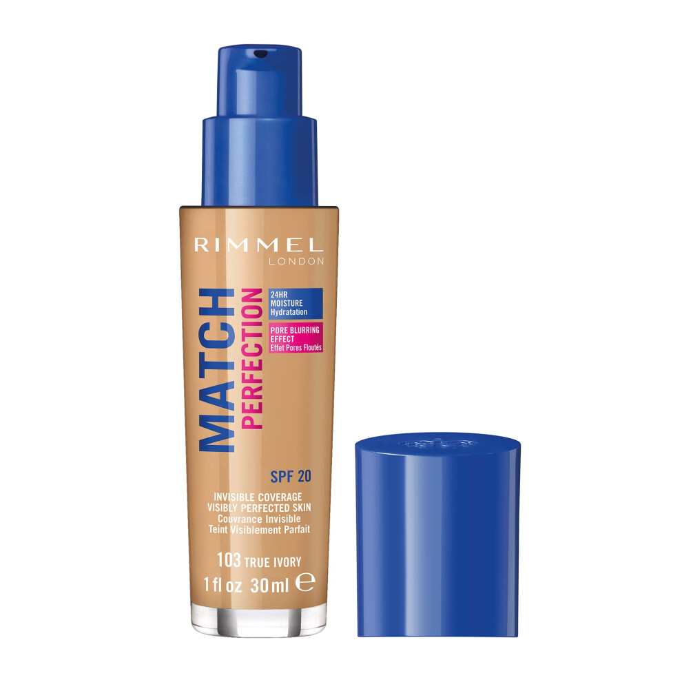 Rimmel Match Perfection Foundation SPF20, 103 True Ivory, 30ml