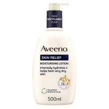 Aveeno Skin Relief Moisturising Lotion - 24h Hydration, Soothes Very Dry & Irritable Skin from Day 1, Unscented, Fast-Absorbing, 500ml PR-0003488