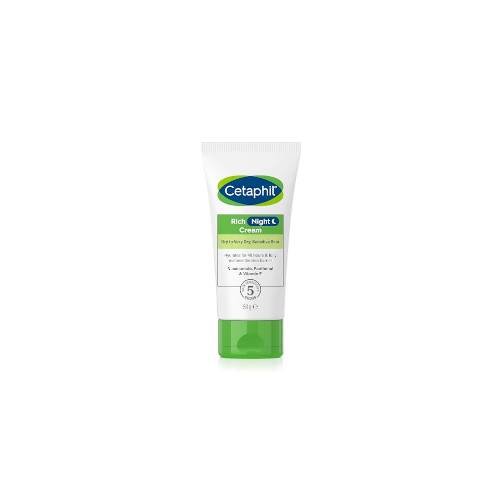 Cetaphil Rich Night Cream, 50g, For Dry To Very Dry, Sensitive Skin, With Niacinamide