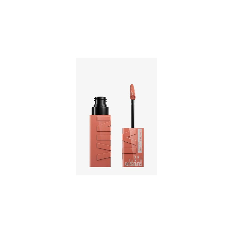 Maybelline New York Lip Colour, Smudge-free, Long Lasting up to 16h, Liquid Lipstick, Shine Finish, SuperStay Vinyl Ink, 105 Golden