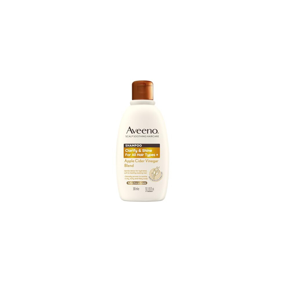 Aveeno Clarify and Shine Apple Cider Vinegar Scalp Soothing Shampoo for all Hair Types 300ml