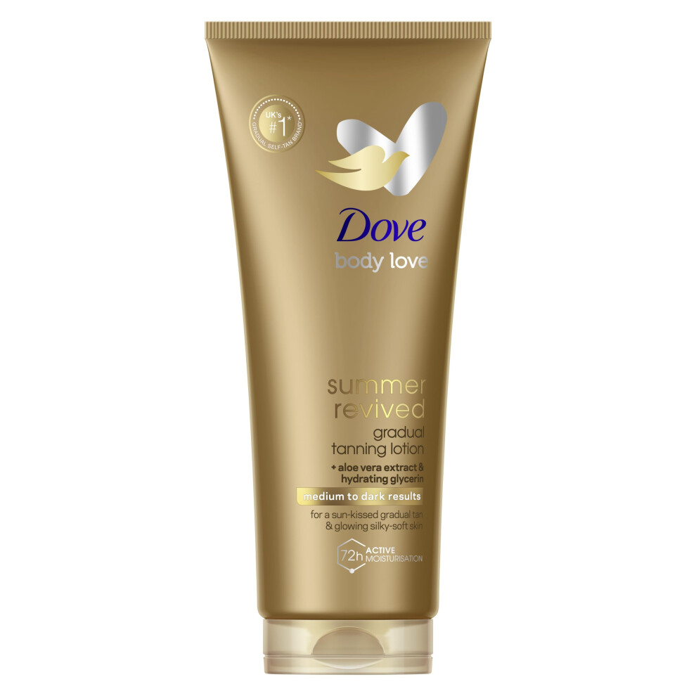 Dove Summer Revived Medium to Dark Gradual Tanning Lotion for a gradual tan and natural, radiant glow nonÃ¢greasy self-tan for all skin types 200 ml