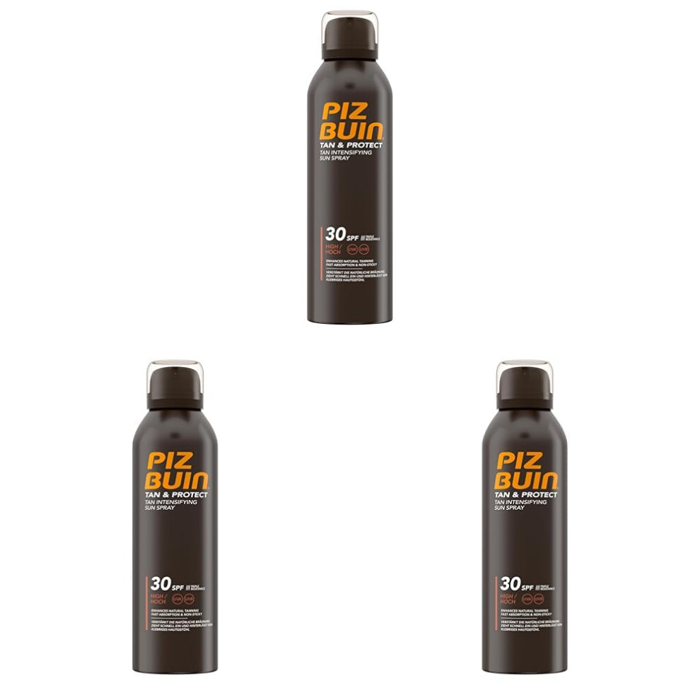 Piz Buin Tan and Protect Tan Accelerating Oil Spray SPF 30 High, 150ml (Pack of 3)