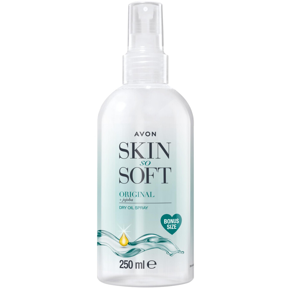 Avon Skin So Soft Dry Oil Spray 250ml | Locks in Moisture | Formulated with Jojoba Oil and Vitamin E | Quick Dry Formula | Cruelty Free