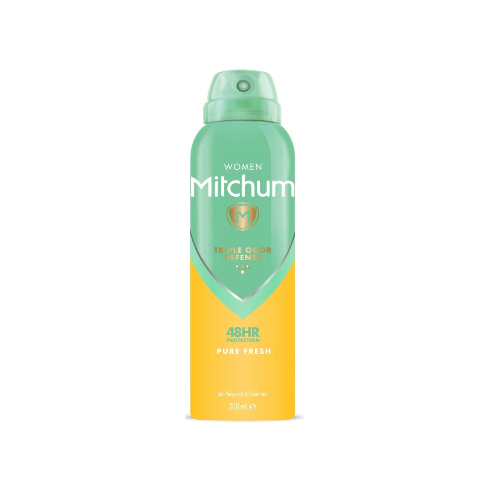 Revlon Mitchum Women Triple Odor Defense 48HR Protection Aerosol Deodorant & Anti-Perspirant, Pure Fresh, 200 ml