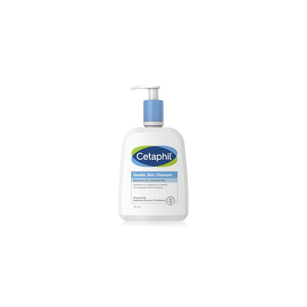 Cetaphil Gentle Skin Cleanser, 473ml, Face & Body Wash, For Normal To Dry Sensitive Skin, With Niacinamide & Glycerin, Soap Free