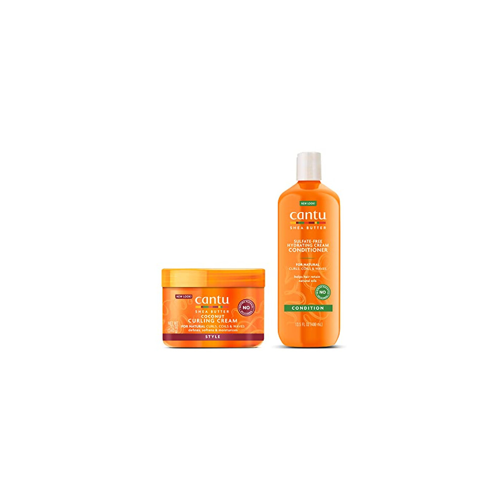 CANTU, Shea Butter Cream Conditioner, 400 ml & Shea Butter Coconut Curling Cream, 340 g