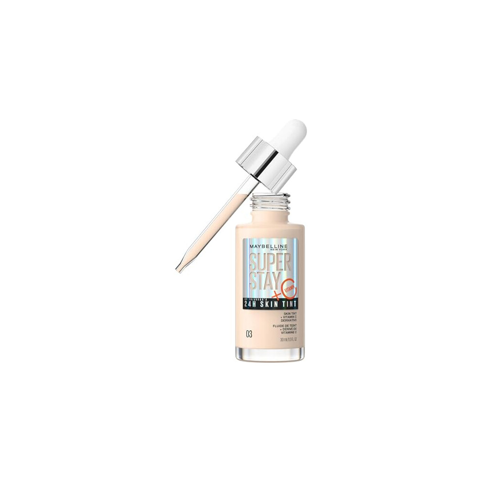 Maybelline Super Stay Skin Tint Foundation, With Vitamin C*, Foundation and Skincare, Long-Lasting up to 24H, Vegan Formula, Shade 3