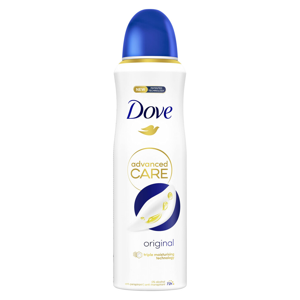 Dove Advanced Care Original Anti-perspirant Deodorant Spray with Triple Moisturising technology aerosol for 72 hours of protection 200 ml