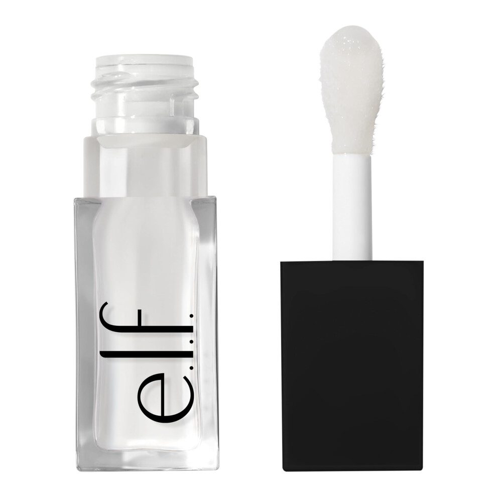 e.l.f. Glow Reviver Lip Oil - Ultra-Glossy Clear Tint with Jojoba & Nourishing Oils, Mint Scent, Vegan & Cruelty-Free, Crystal Clear