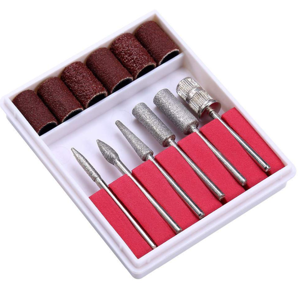 Yohou Nail Art Drill Bits And Sanding Bands Sets,6Pcs Electric Nail Drill Machine Replacement Bits
