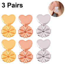 3 Pairs Earring Lifters, Earring Backs Lifters Support, Hypoallergenic Earring Backs for Heavy Earring