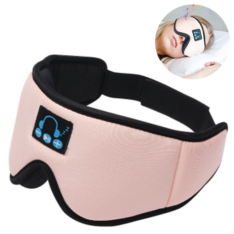 Yohou Black/Pink Sleep Mask With Bluetooth Headphones, 3D Sleeping Out Eye Cover With Ultra-Thin Stereo Speakers & Mic