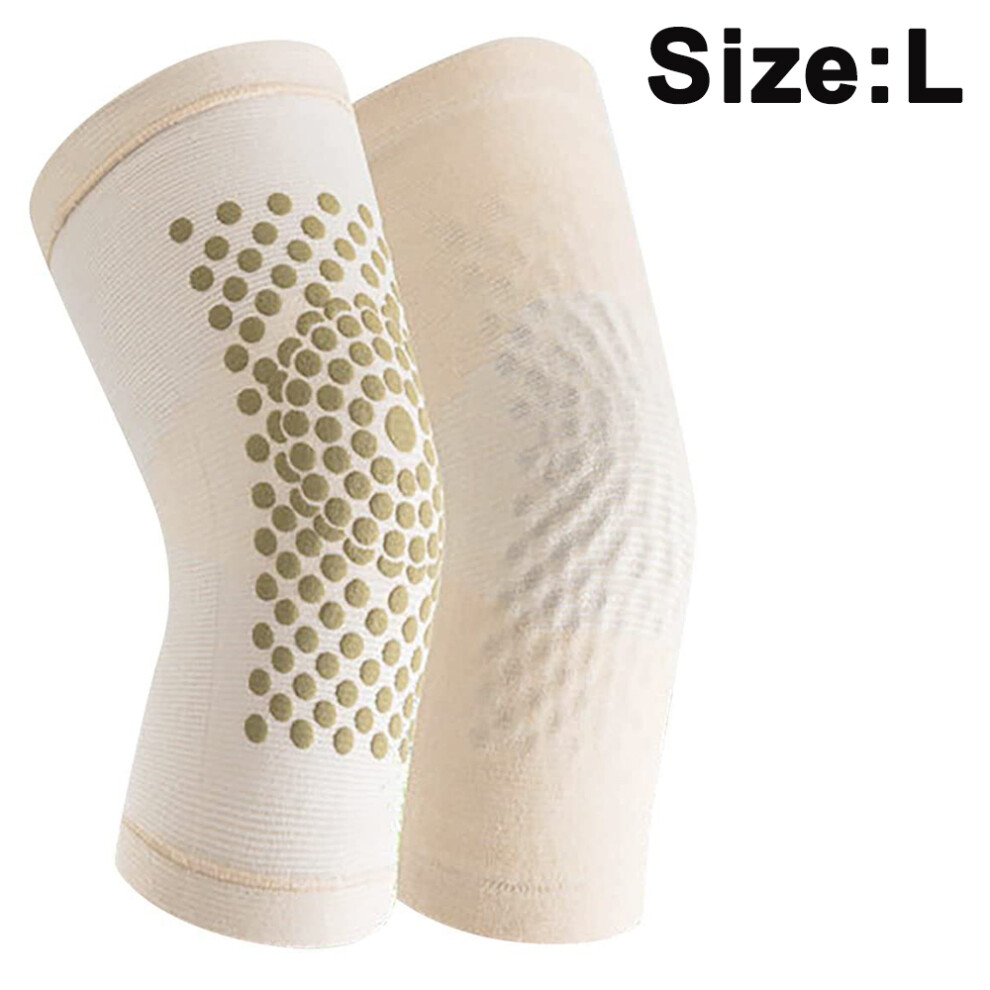 Yohou Black Knee Brace,Knee Compression Sleeve Support With Patella Gel Pads & Side Stabilizers-L