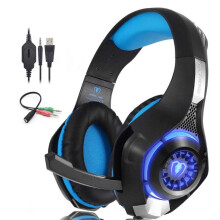 Gaming Headset with Noise Canceling Mic, Over-Ear Gaming Headphones with LED Lights for phone/Computer