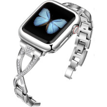 Watch Bands Compatible with Apple Watch SE Series 7 6 5 4 3 2 1 Women Jewelry Metal Strap 38mm/40mm