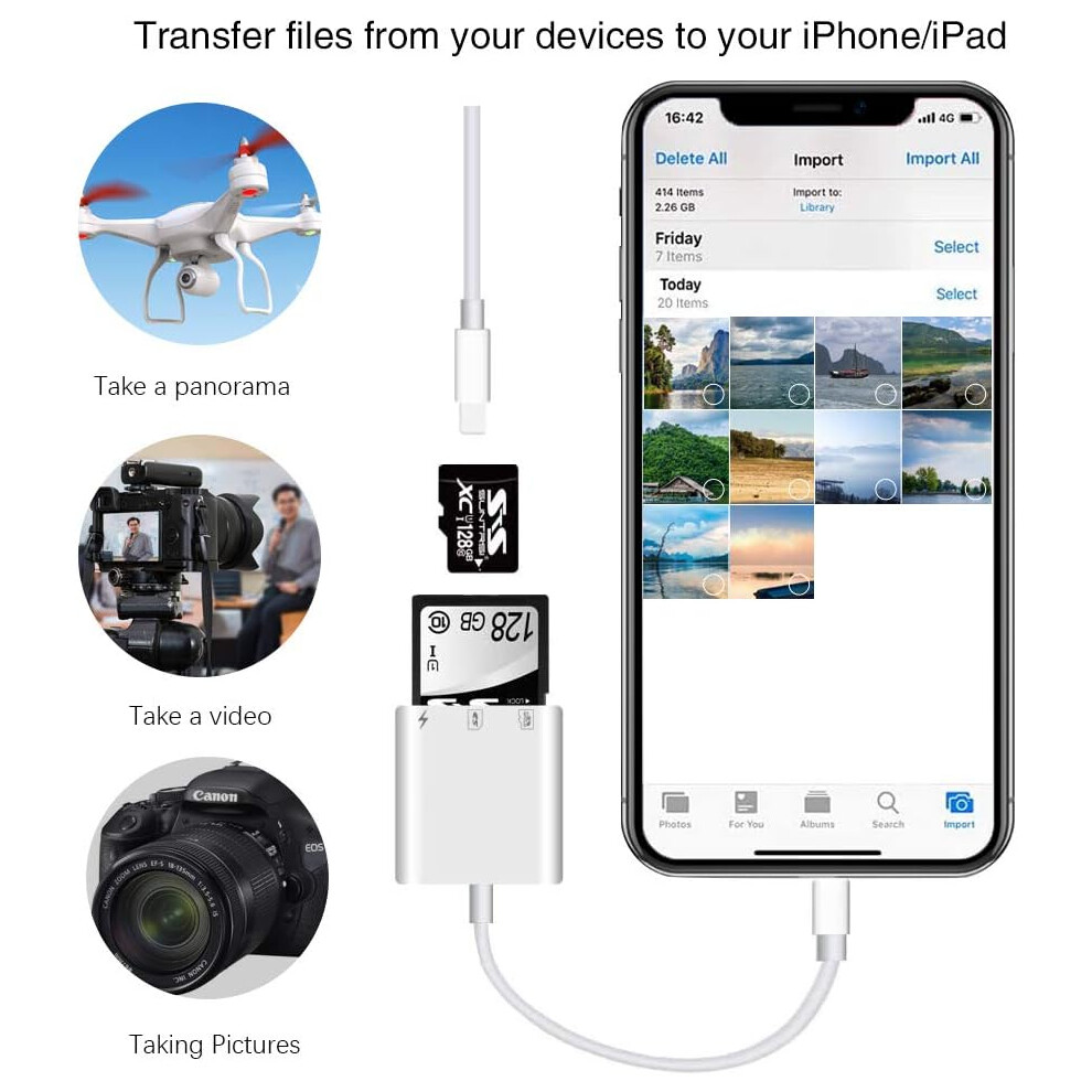 Sd Card Reader For Iphone Ipad,Micro Sd Card Reader Memory Card Reader Plug And Play Trail Camera Viewer Sd Card Adapter 9379360725634