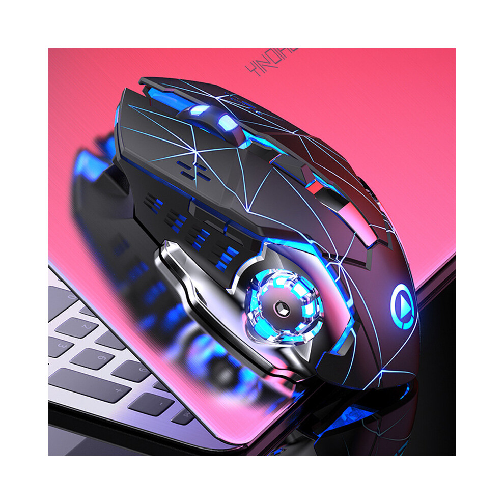 Wireless Gaming Mouse, Wireless Rechargeable RGB Gaming Mouse with 6 Programmable Buttons