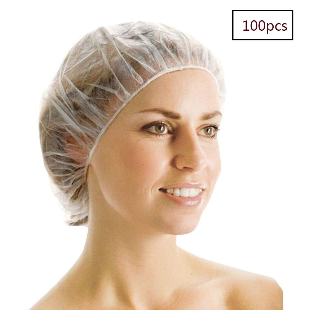 Yohou Disposable Shower Caps, 100 Pcs Shower Caps Plastic Waterproof Clear Shower Caps Bathroom Shower Hair Caps