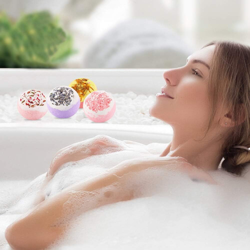 Bath Bombs, Amazing 4-Piece Bath Bombs Gift Set, Natural Essential Oils 2